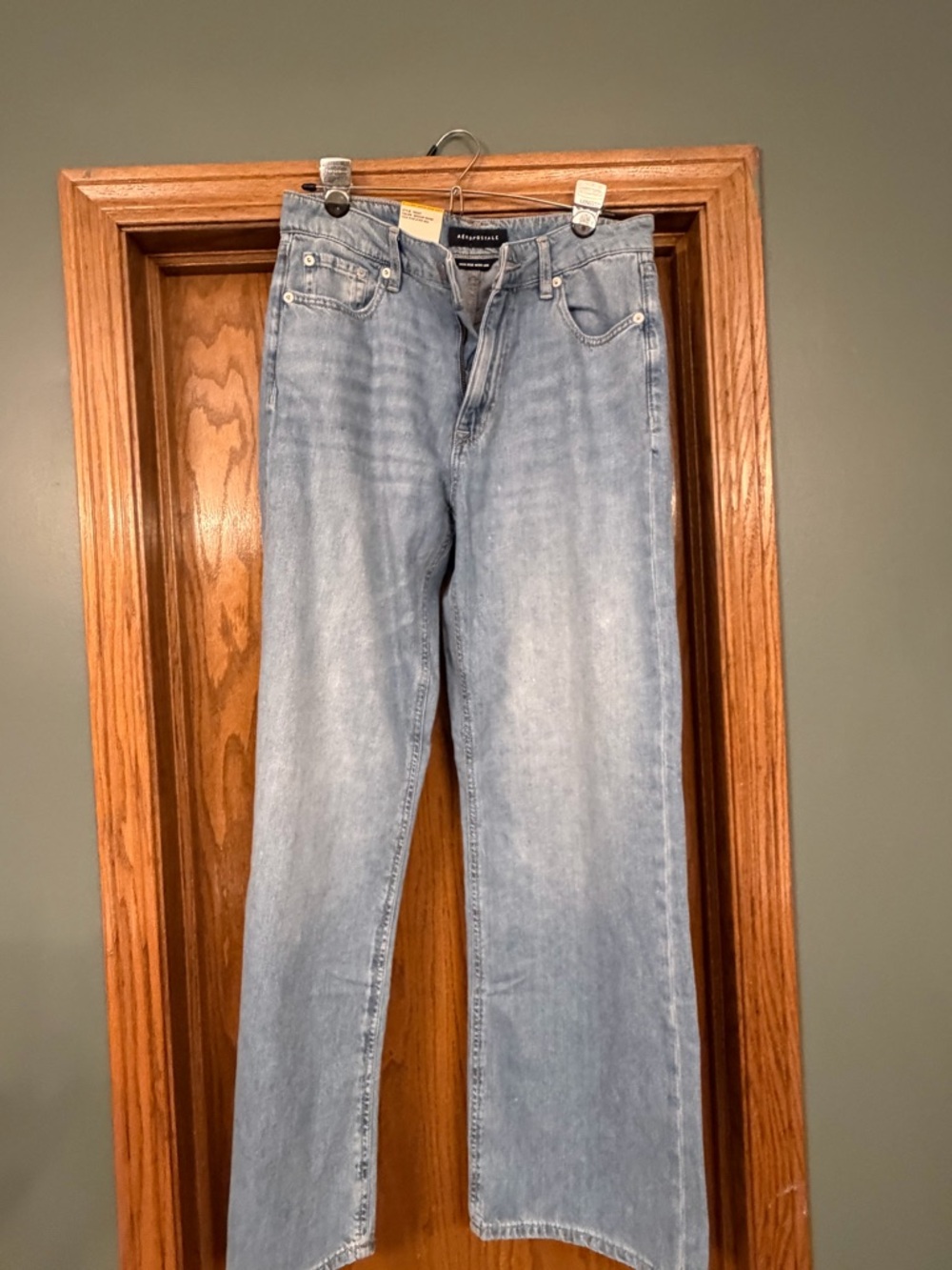 Aeropostale Medium Wash High-Rise Wide Leg Jeans